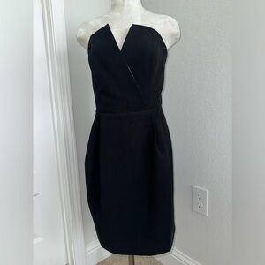 Black Strapless, V Slit Boutique Dress